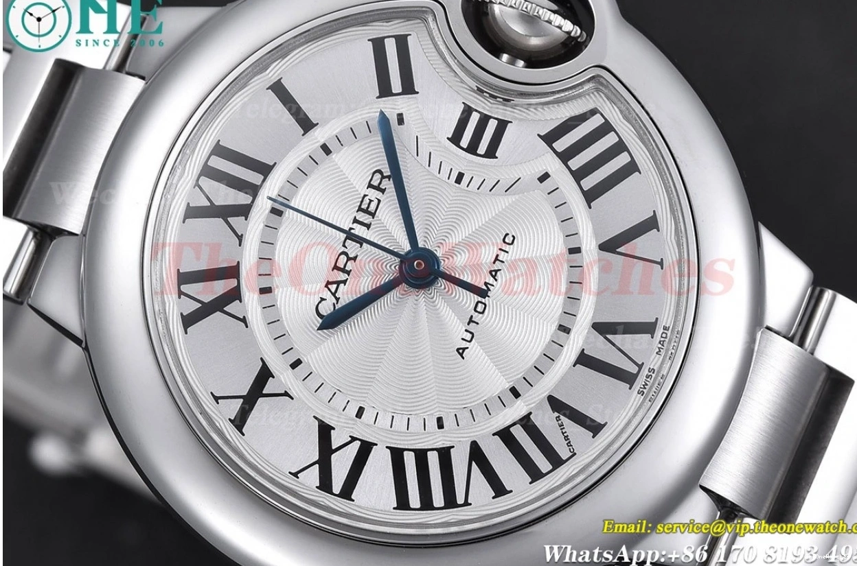 White De V6F Cartier Bleu Ballon 33mm NH05 SS Textured V8 Dial SS 0422